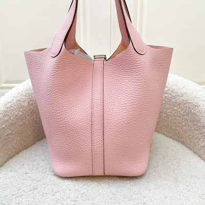 Hermes Picotin 18 in Rose Sakura Clemence Leather and PHW