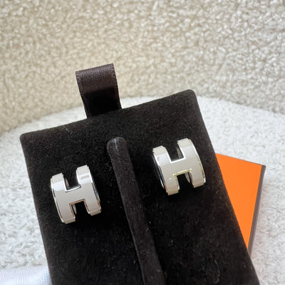 Hermes Pop H Earrings in Marron Glace Enamel and PHW