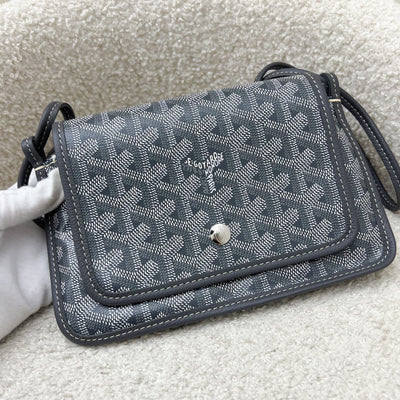 Goyard Plumet Pocket Wallet in Grey Goyardine Canvas with Grey Trim