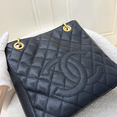 Chanel Petite Shopping Tote PST in Black Caviar and GHW