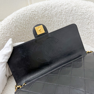 Chanel Vintage Push Lock Square in Black Lambskin GHW