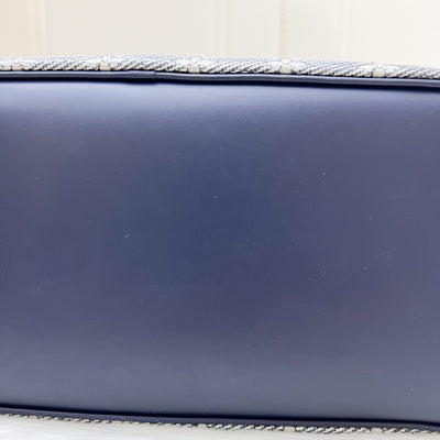 LV Neverfull MM in Monoglam Blue Canvas and GHW