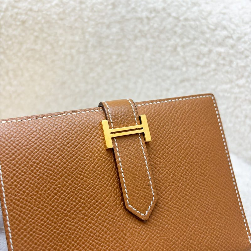 Hermes Bearn Wallet in Gold Epsom Leather and GHW