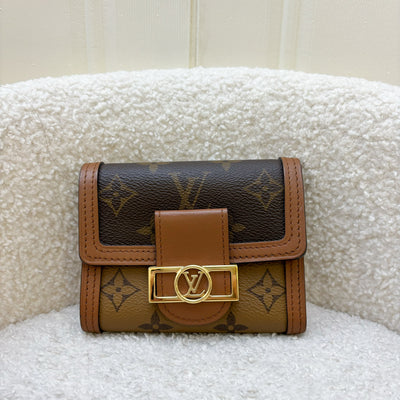 LV Dauphine Compact Wallet in Reverse Monogram, Monogram Canvas and GHW