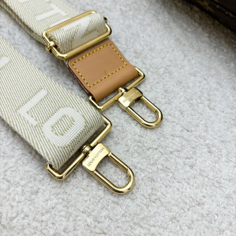 LV Utility Bag in Monogram Canvas and GHW with Beige Canvas Strap