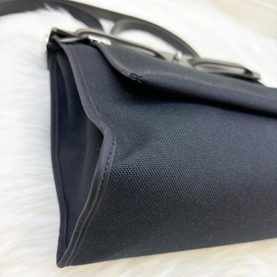 Hermes Herbag Zip 31 Sellier in Black Canvas, Black Leather and PHW