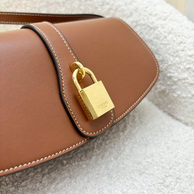 Celine Tabou Clutch on Strap in Tan Calfskin and GHW