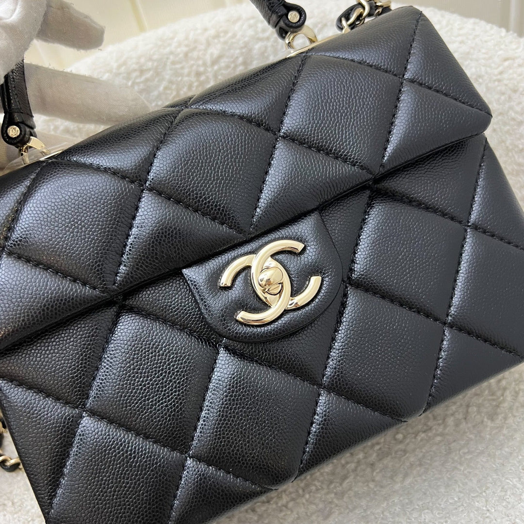 Handbag Chanel Mini Square Caviar Black Chanel Series 24 17B 2017