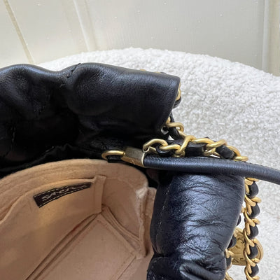 Chanel 22 Mini with Pearls in Black Distressed Calfskin and AGHW