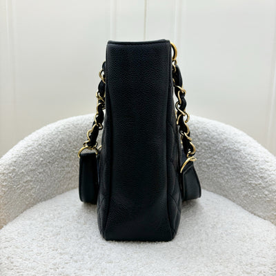 Chanel Petite Shopping Tote PST in Black Caviar and GHW