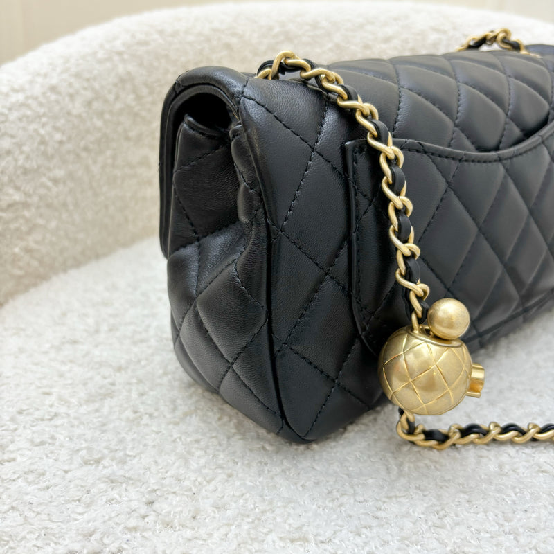 Chanel Pearl Crush Mini Rectangle Flap in Black Lambskin and AGHW