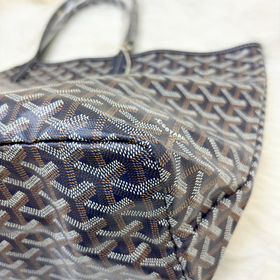 Goyard Saint Louis PM Tote in Navy Signature Goyardine Canvas