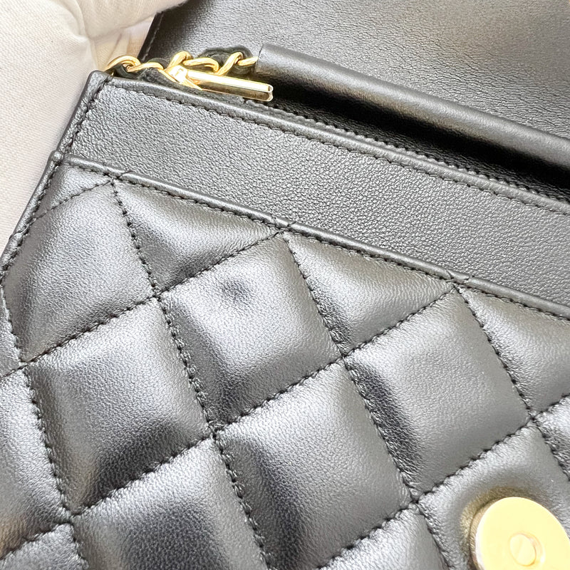 Chanel Classic Wallet on Chain WOC in Black Lambskin and GHW