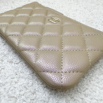 Chanel Classic Mini O Case in 21S Iridescent Beige Caviar LGHW