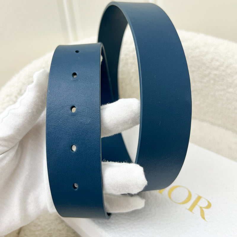 Dior CD Belt in Blue Leather and GHW