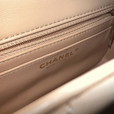 Chanel Pearl Crush Mini Square Flap in 22C Beige Lambskin AGHW