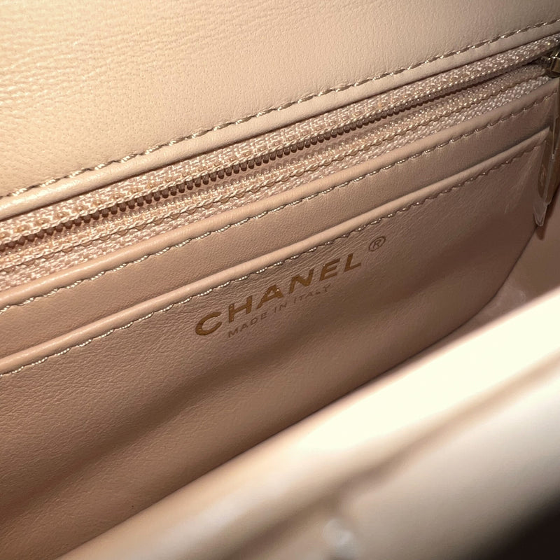 Chanel Pearl Crush Mini Square Flap in 22C Beige Lambskin AGHW