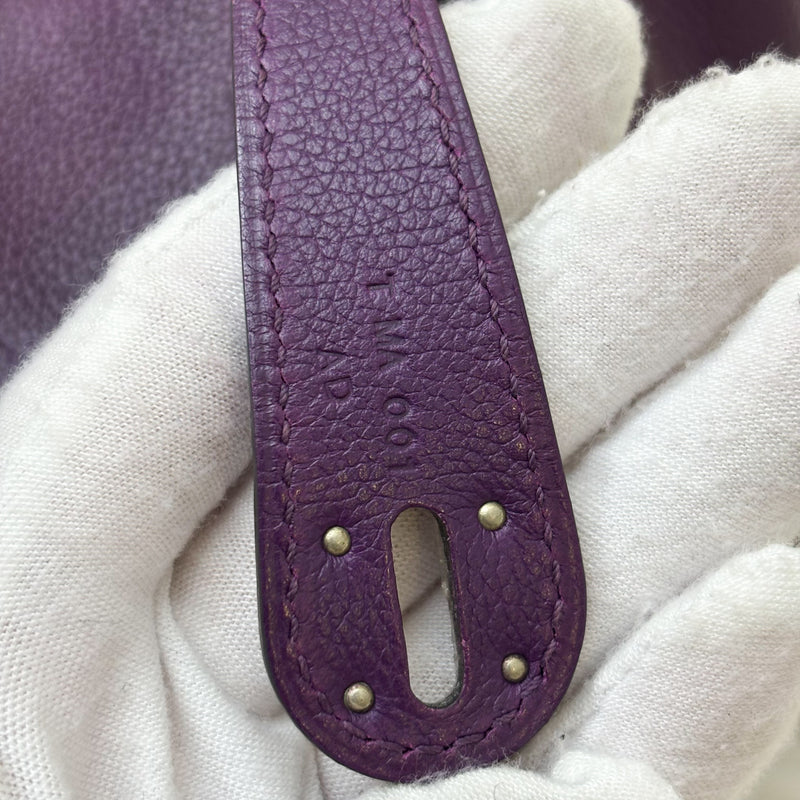 Hermes Lindy 30 in Dark Purple (Likely Cassis) Evercolor Leather and PHW