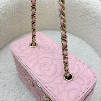 Chanel Small Vanity in Sakura Pink Camellia Leather and LGHW