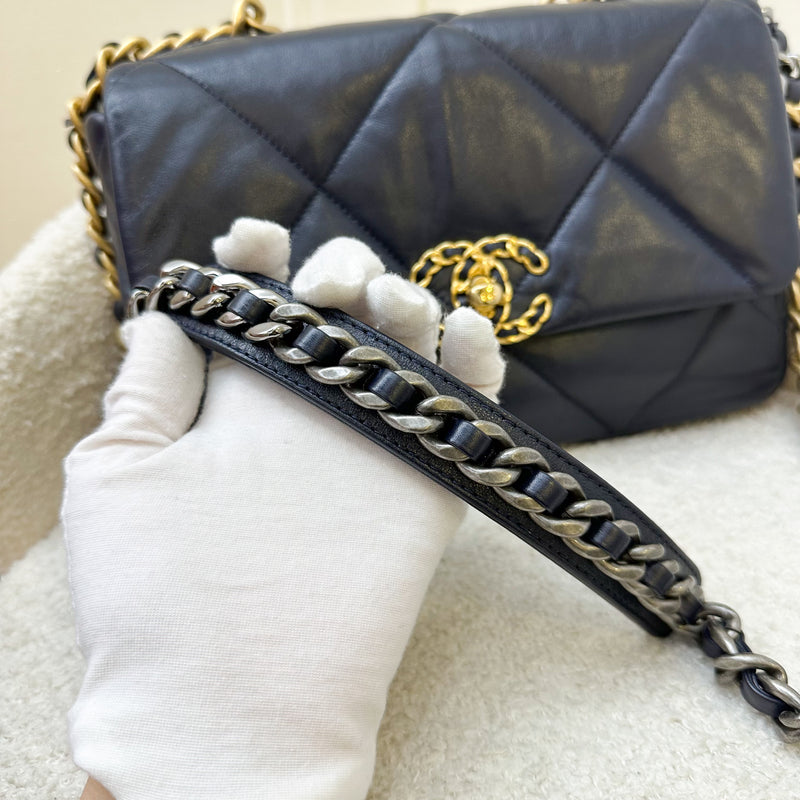 Chanel 19 Small Flap in Midnight Blue Lambskin and 3-tone HW
