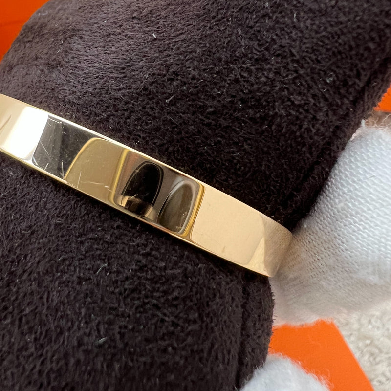 Hermes Kelly Bracelet with 4 Diamonds in 18K Rose Gold, Small Model