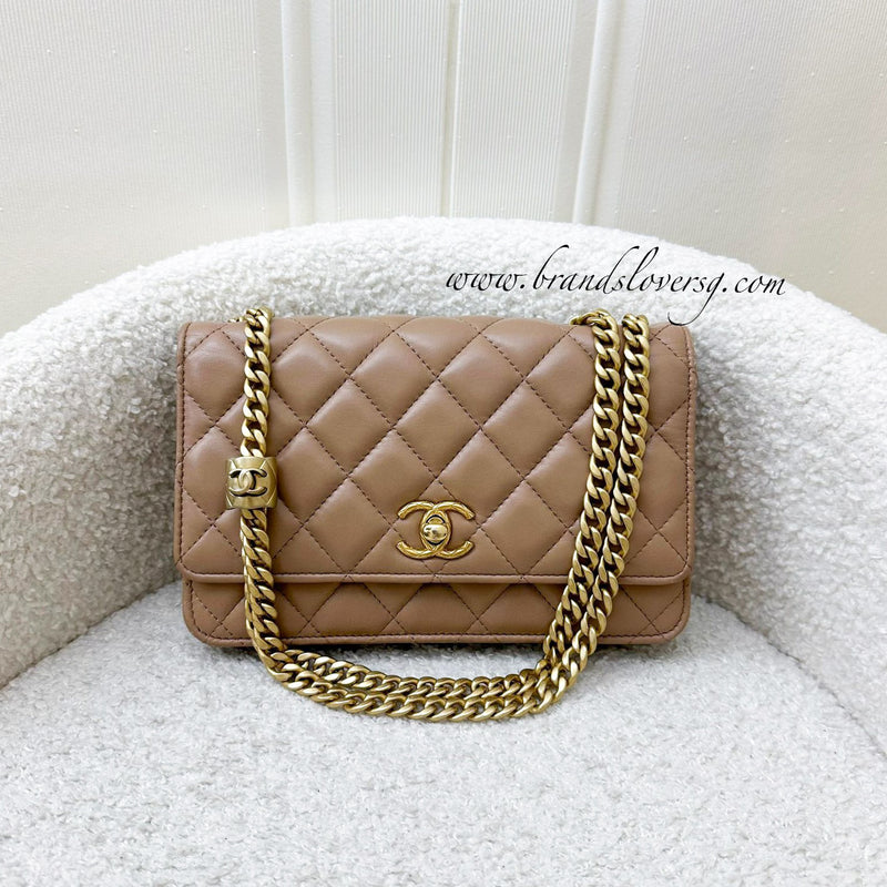 Chanel 22K Adjustable Wallet on Chain in Caramel Lambskin and AGHW