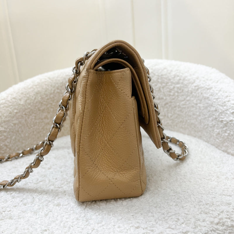 Chanel Medium Classic Flap CF in Beige Caviar and SHW