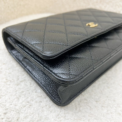 Chanel Classic Wallet on Chain WOC in Black Caviar and GHW