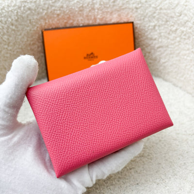 Hermes Calvi Duo in Rose Azalee Epsom Leather PHW