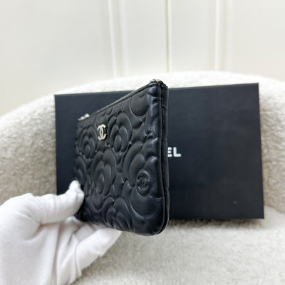 Chanel Mini O-Case in Black Camelia Calfskin and SHW