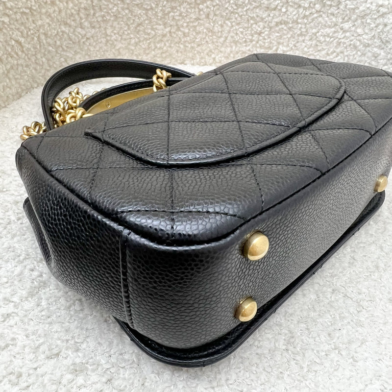 Chanel Seasonal Mini Bag with Top Handle in Black Caviar and AGHW