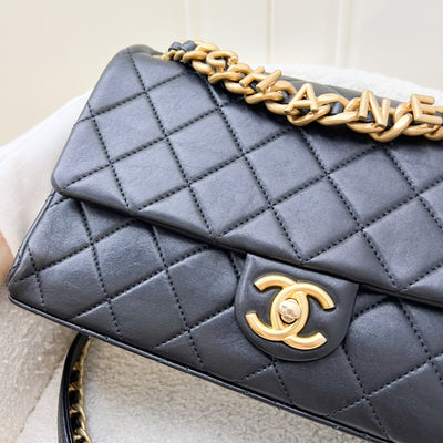 Chanel 23P Seasonal Flap Bag in Black Lambskin and AGHW