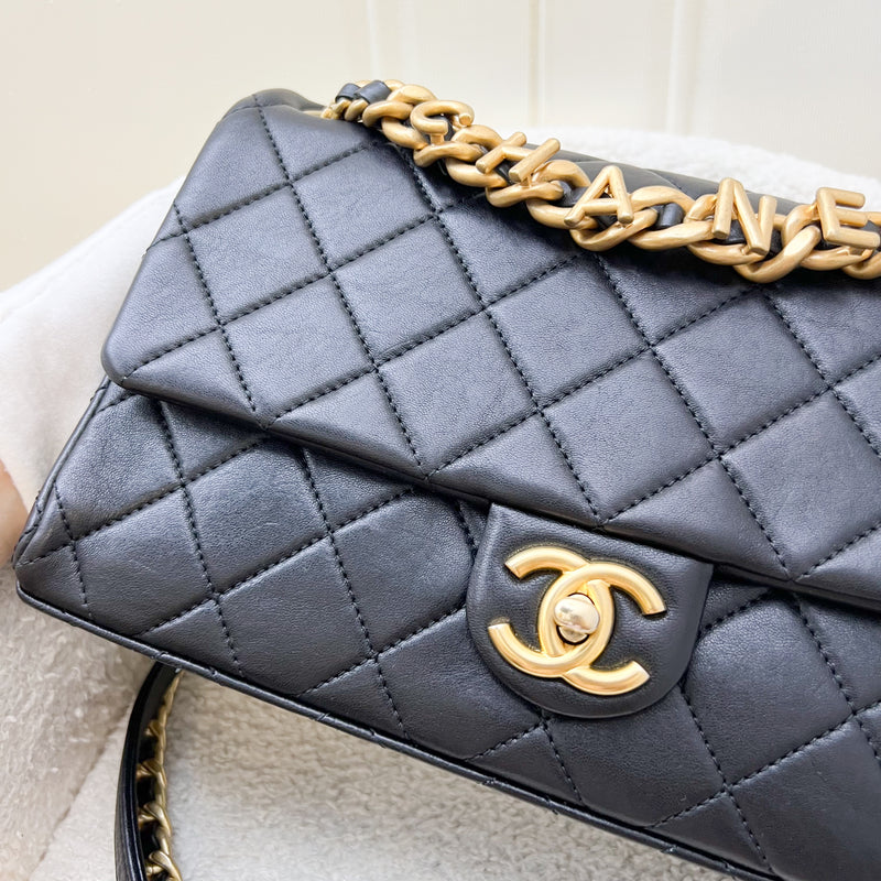 Chanel 23P Seasonal Flap Bag in Black Lambskin and AGHW