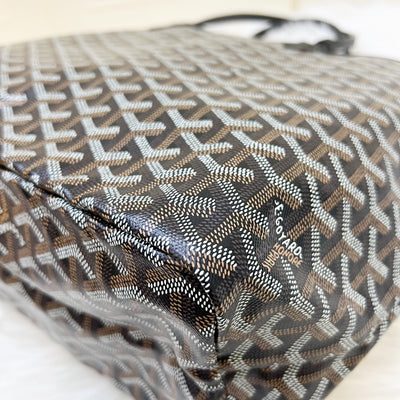 Goyard Saint Louis PM Tote in Black Signature Goyardine Canvas