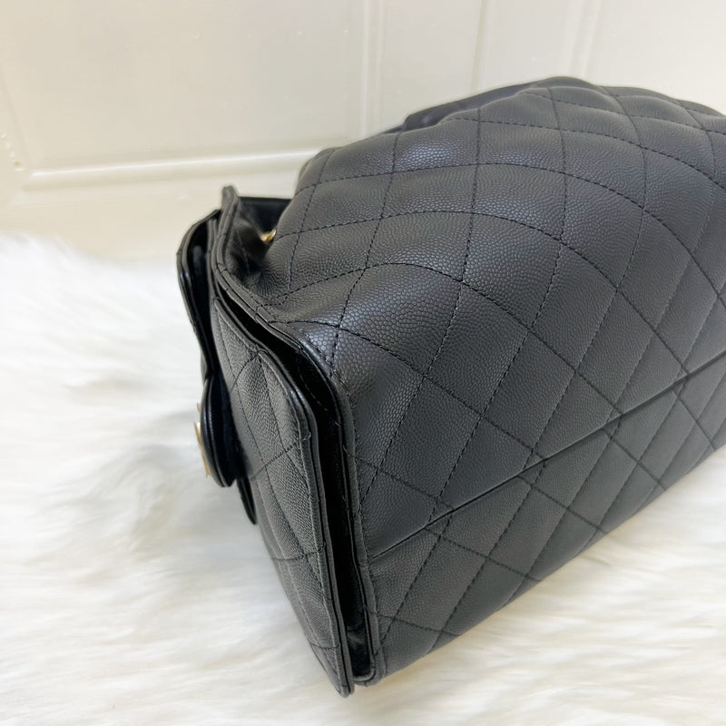 Chanel 25 Small Hobo Bag in Black Caviar and AGHW (Model: AS5293)
