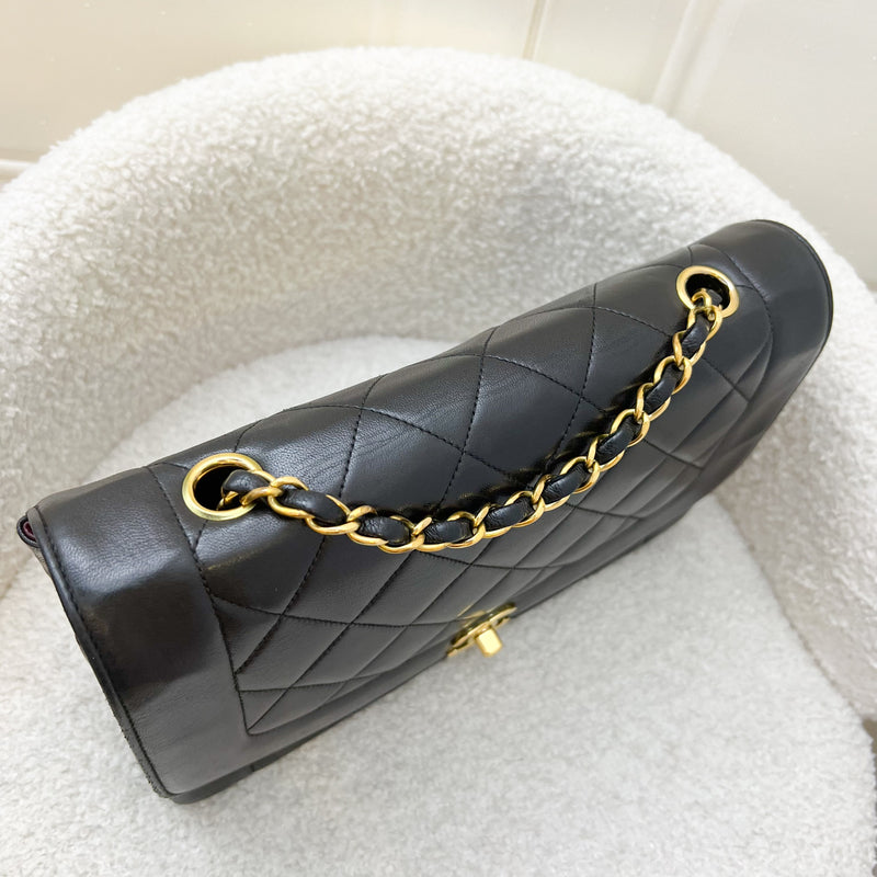 Chanel Medium Vintage Diana Flap in Black Lambskin and 24K GHW