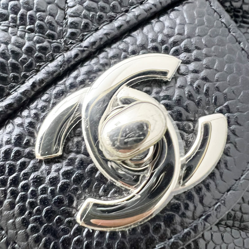 Chanel Medium Classic Flap CF in Black Caviar and SHW