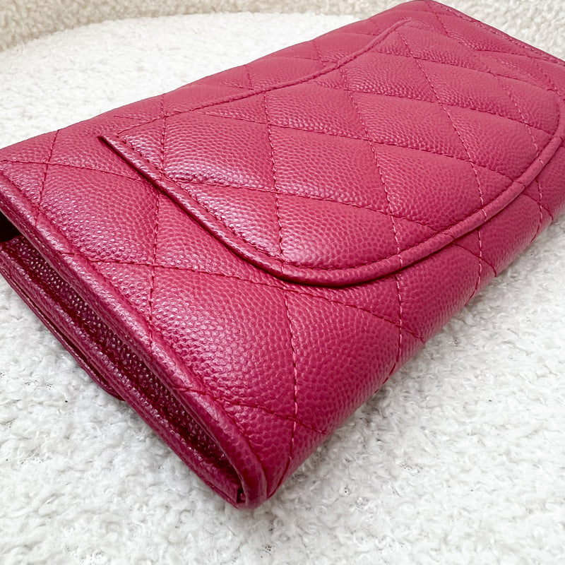 Chanel Classic Long Wallet in Pink Caviar and LGHW