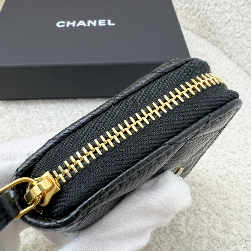 Chanel Classic Zippy Card Holder in Black Caviar and GHW (Model: AP0216)