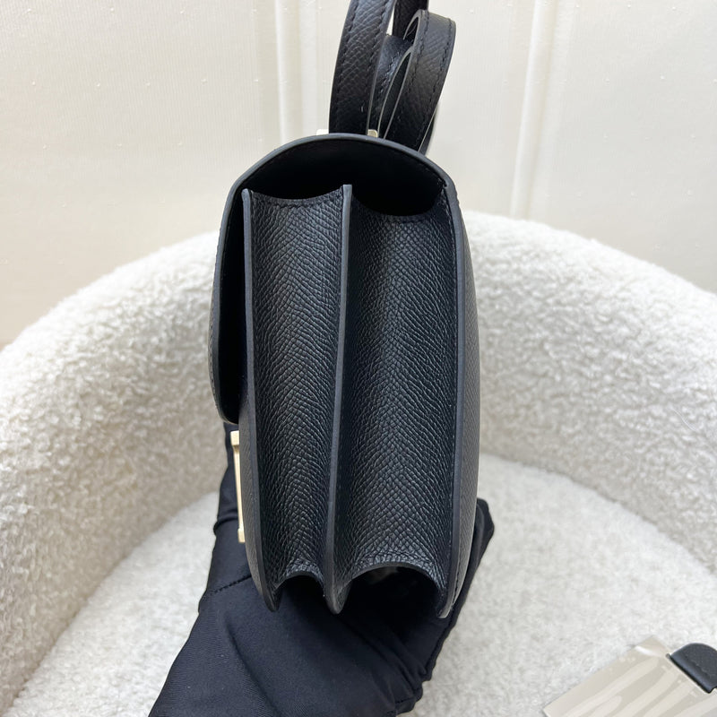 [Stamp K - July 2025] Hermes Constance 18 Mini (Mirror Version) in Noir Black Epsom Leather and Brushed GHW