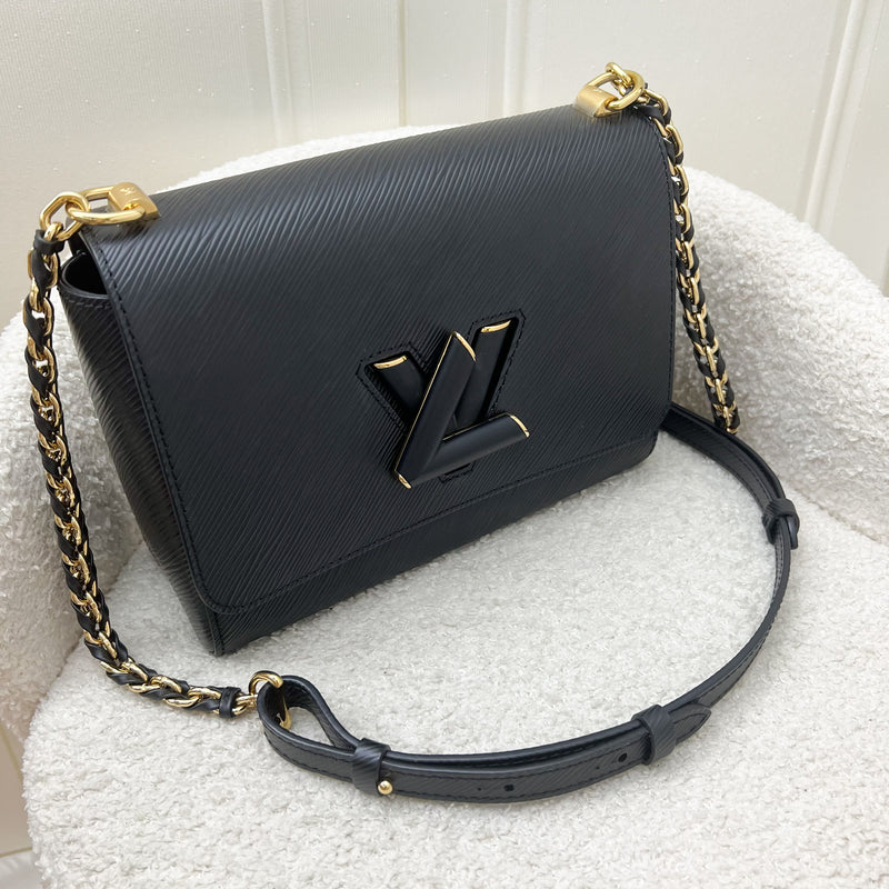 LV Twist MM Shoulder Bag in Black Epi Leather and GHW