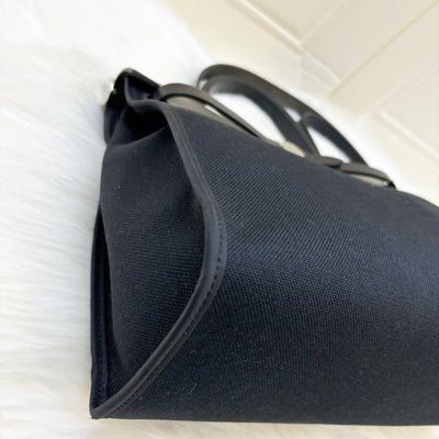 Hermes Herbag Zip 31 Sellier in Black Canvas, Black Leather and PHW