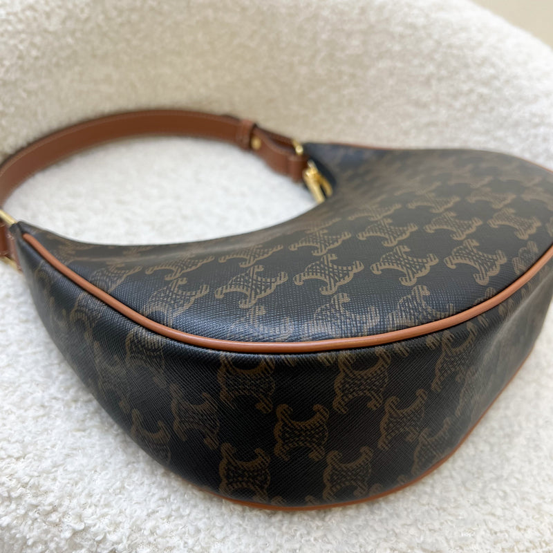 Celine Medium Ava Bag In Triomphe Canvas and Calfskin and GHW