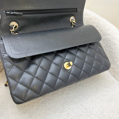 Chanel Medium Classic Flap CF in Black Caviar and 24K GHW