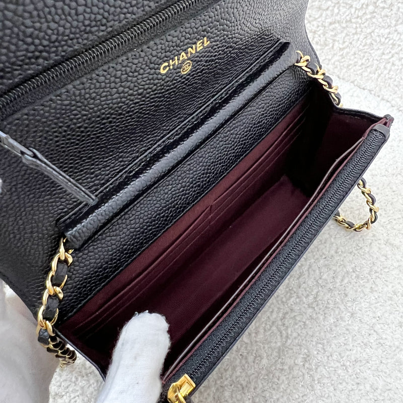 Chanel Classic Wallet on Chain WOC in Black Caviar and GHW