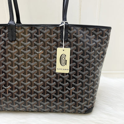 Goyard Artois PM Tote in Black Signature Goyardine Canvas