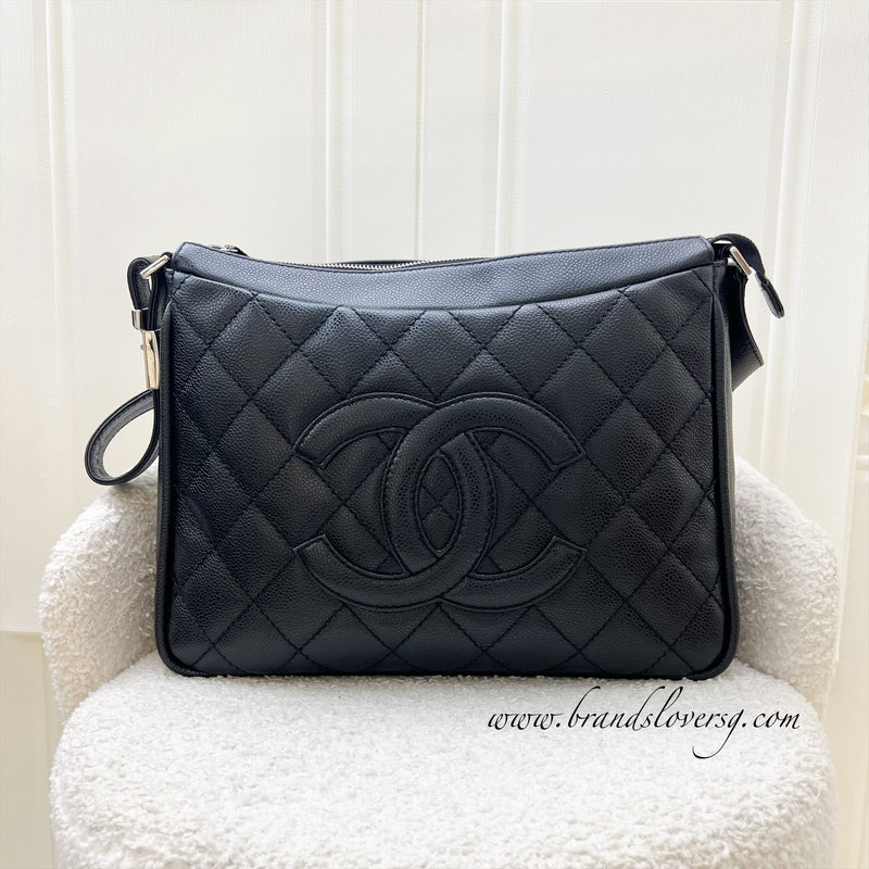 Chanel Vintage Hobo Bag in Black Caviar and SHW