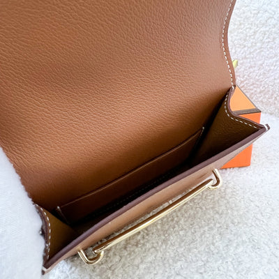 Hermes Roulis Slim Wallet in Gold / Lime Evercolor Leather and GHW