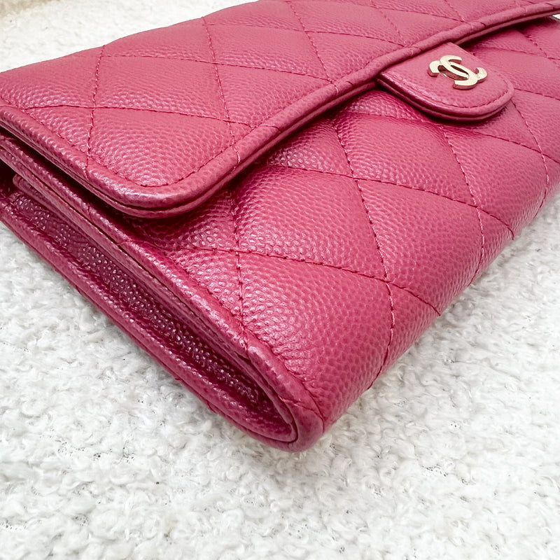 Chanel Classic Long Wallet in Pink Caviar and LGHW