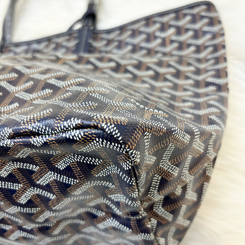 Goyard Saint Louis PM Tote in Navy Signature Goyardine Canvas